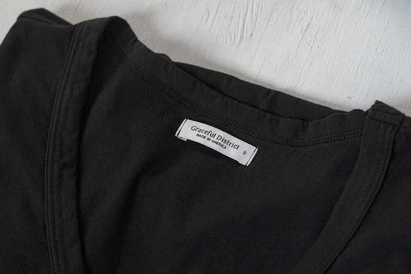 Black Robin V-Neck Tee - Graceful District
