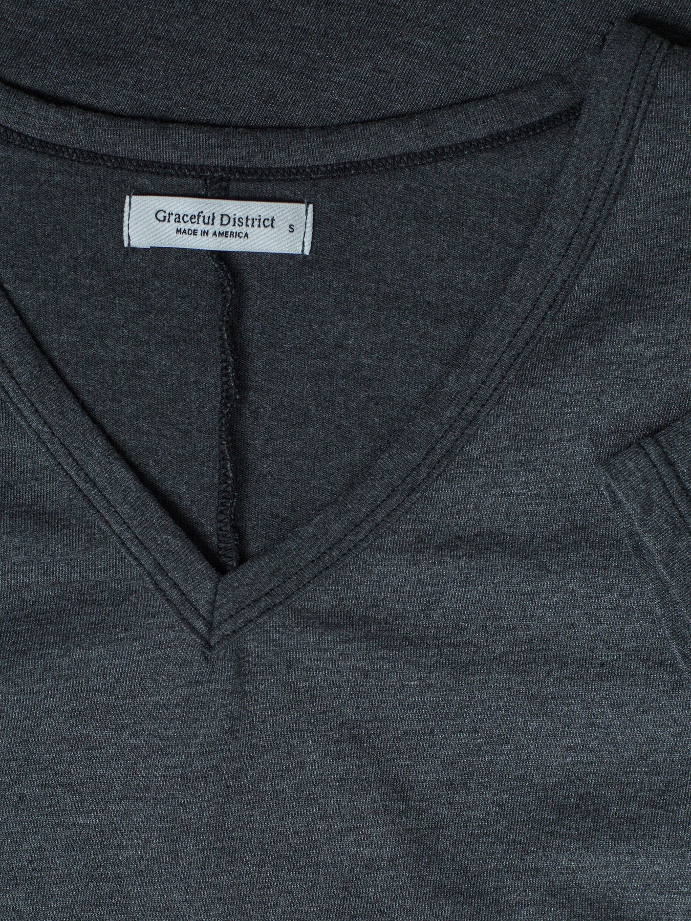 Charcoal Kate V-Neck Tee Dress - Graceful District