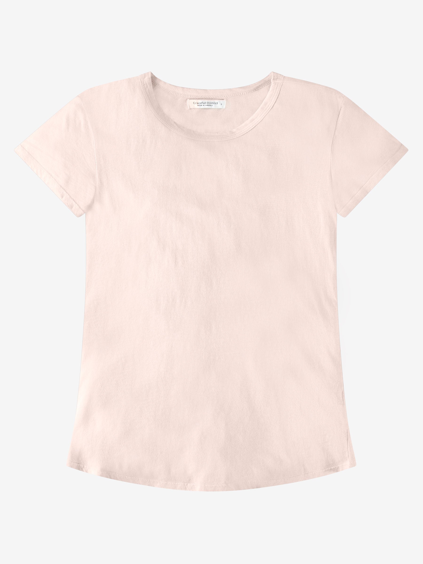 Rose Quartz Monroe Crew Neck Tee - Graceful District