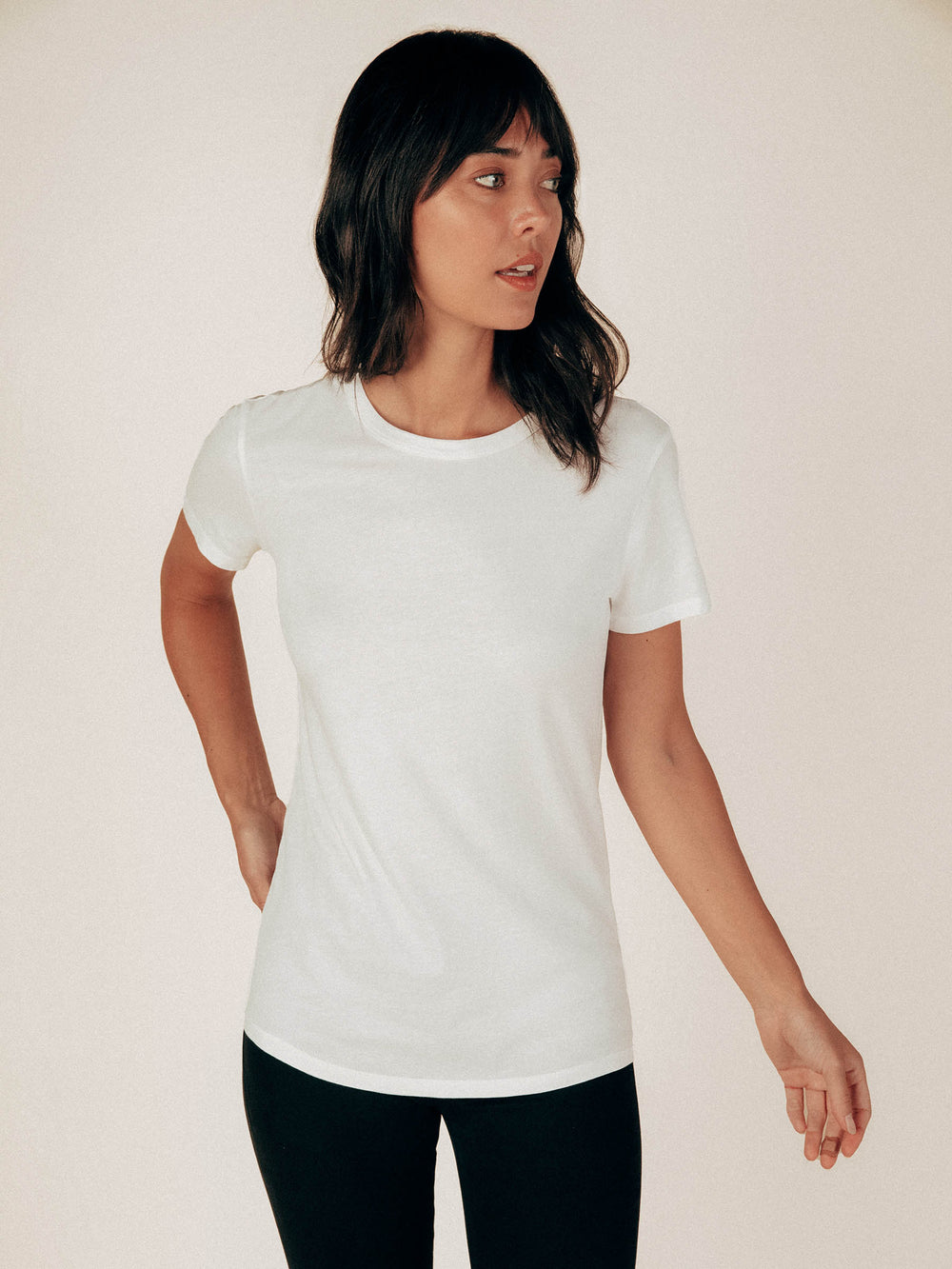 White Monroe Crew Neck Tee - Whimsy & Row