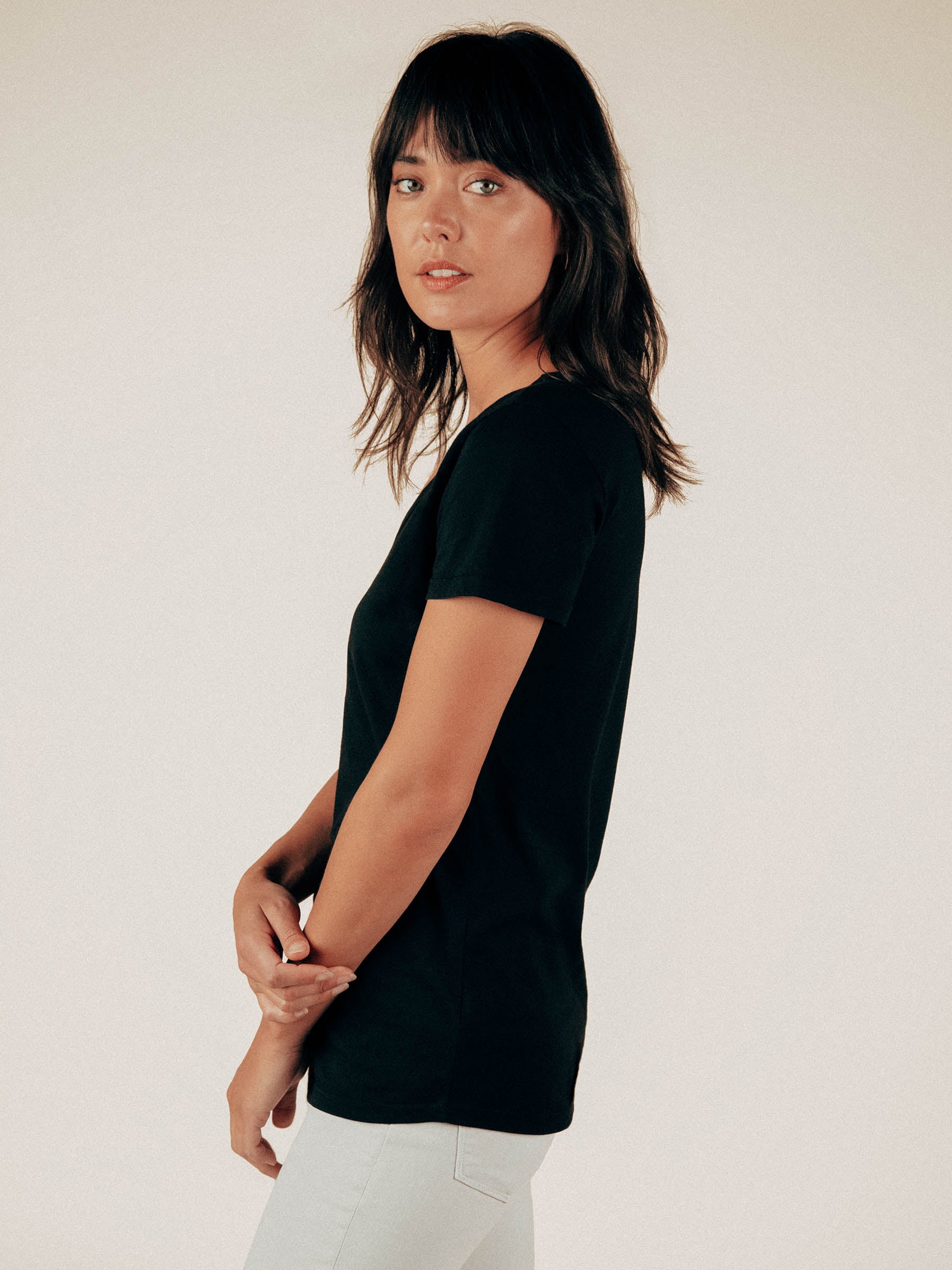 Black Robin V-Neck Tee - Graceful District