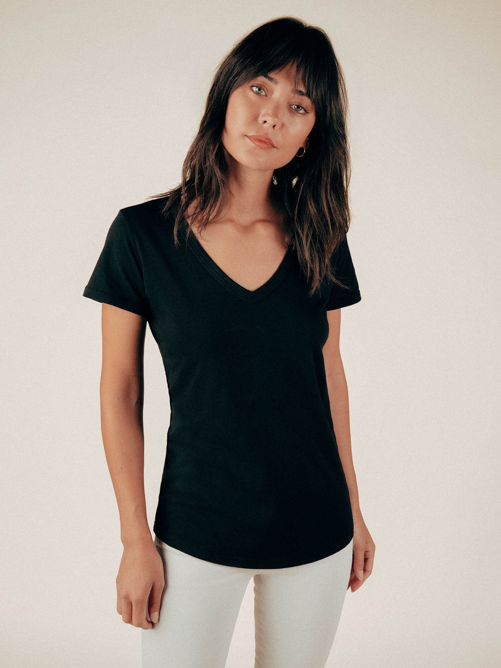 Black Robin V-Neck Tee - Whimsy & Row