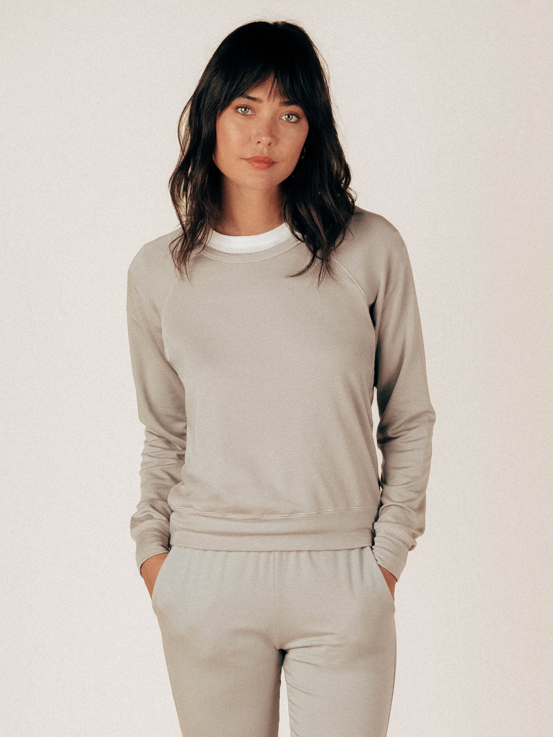 Ice Gray Amore Raglan Sweatshirt - Graceful District