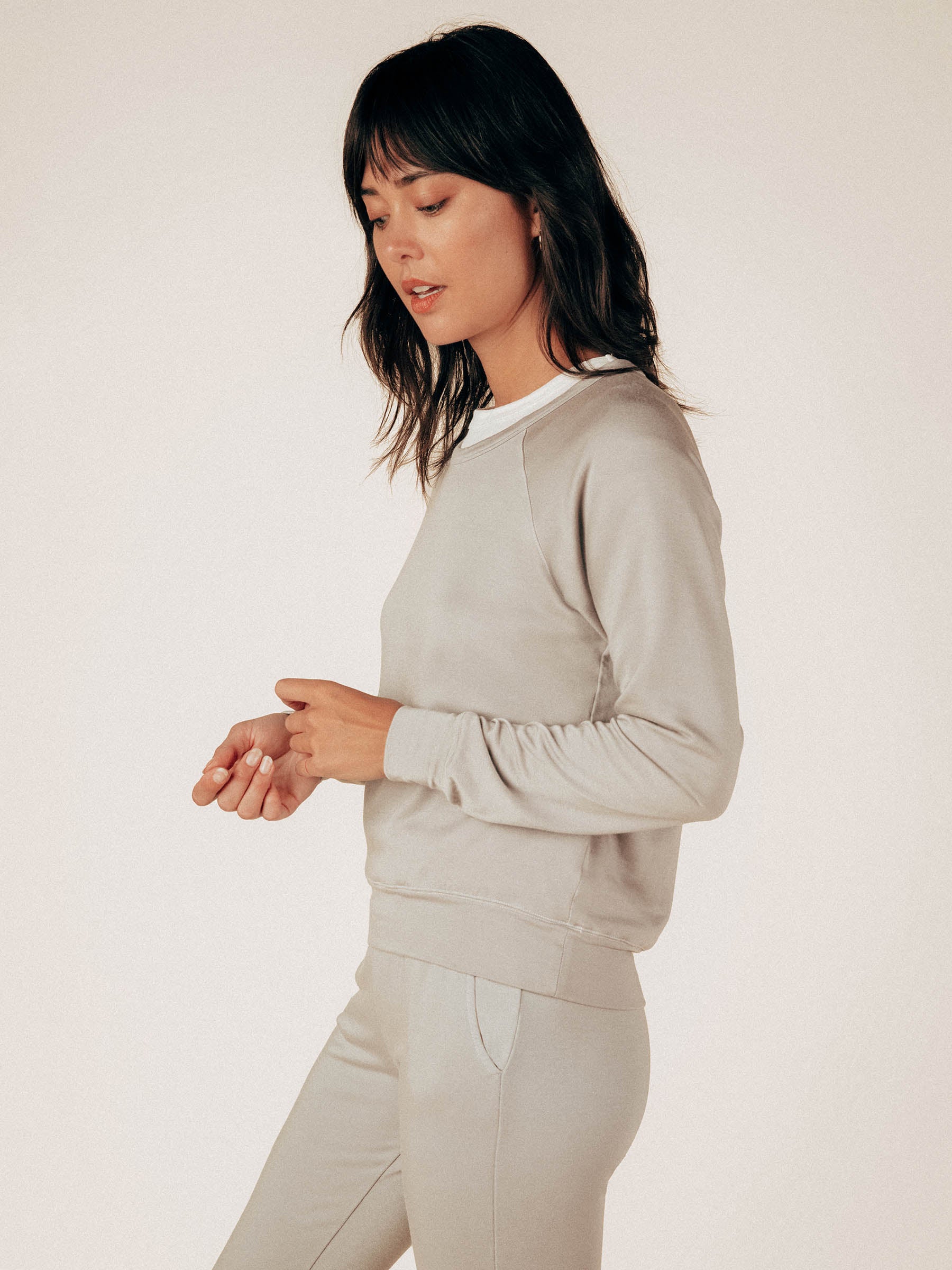 Ice Gray Amore Raglan Sweatshirt - Graceful District