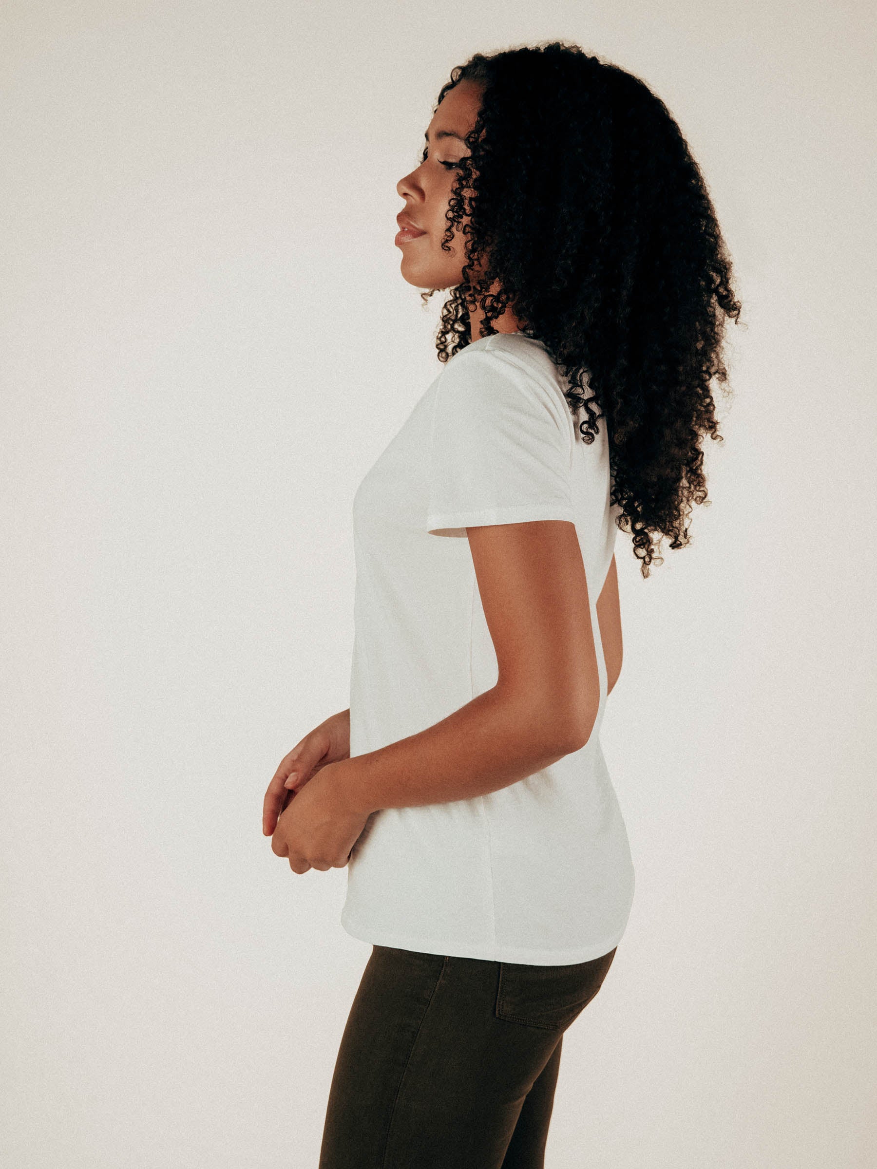 White Sophia Scoop Neck Tee - Graceful District