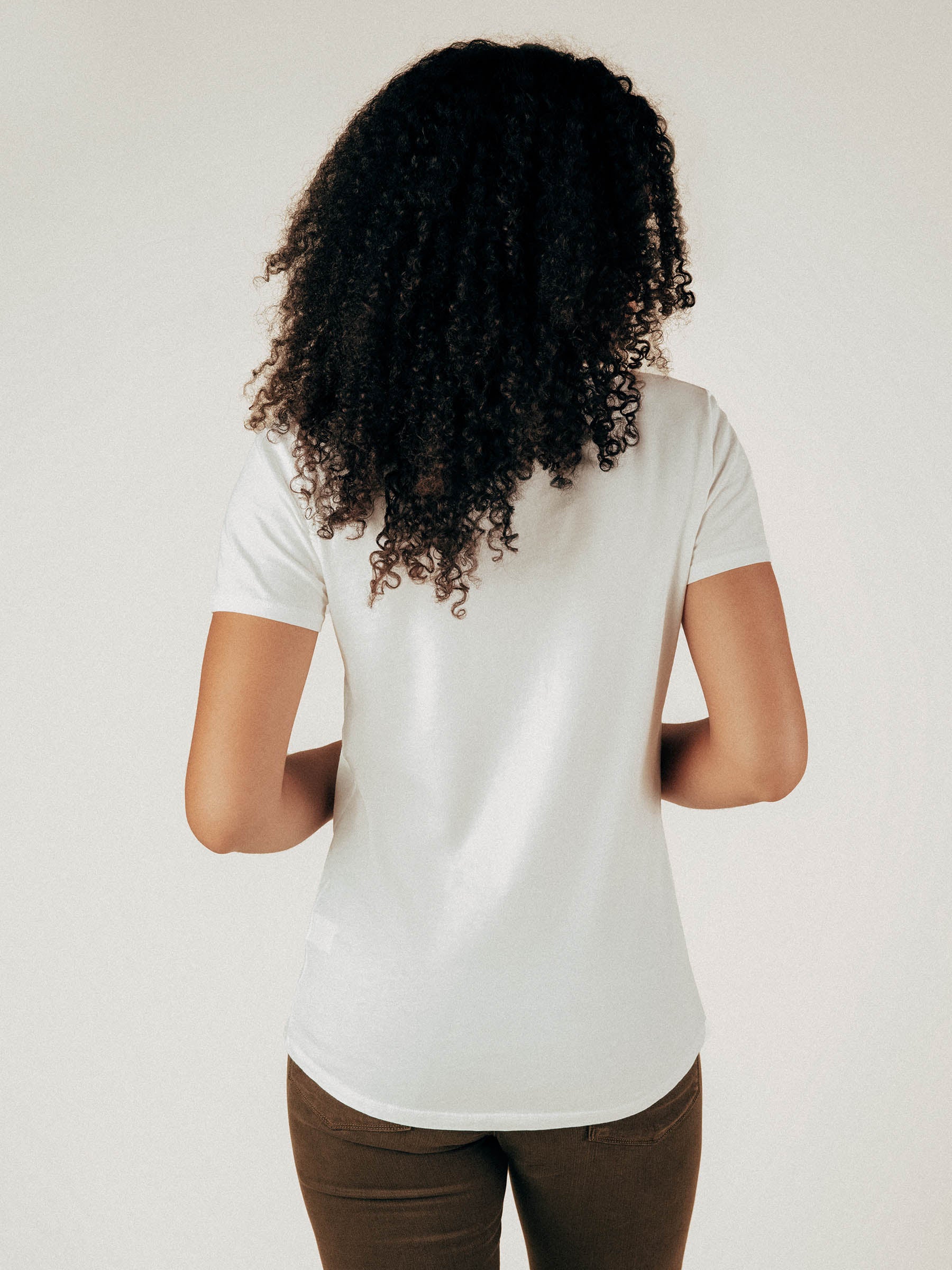 White Sophia Scoop Neck Tee - Graceful District