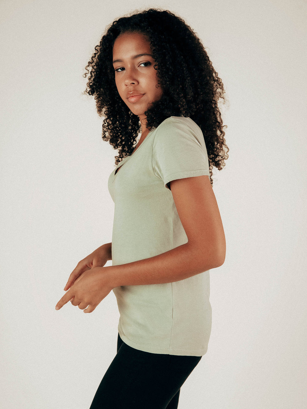 Sage Robin V-Neck Tee - Whimsy & Row