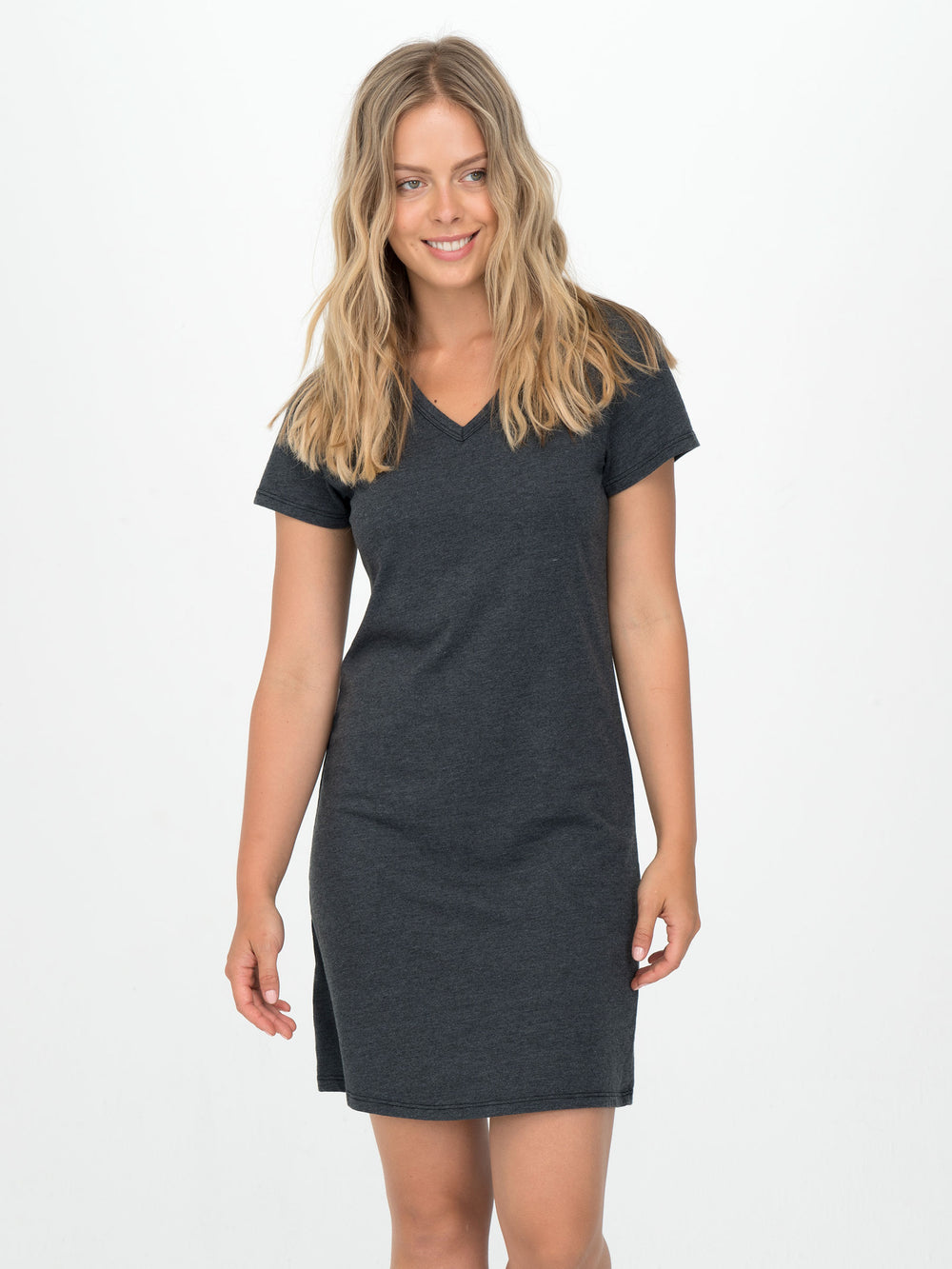 Charcoal Kate V-Neck Tee Dress - Whimsy & Row