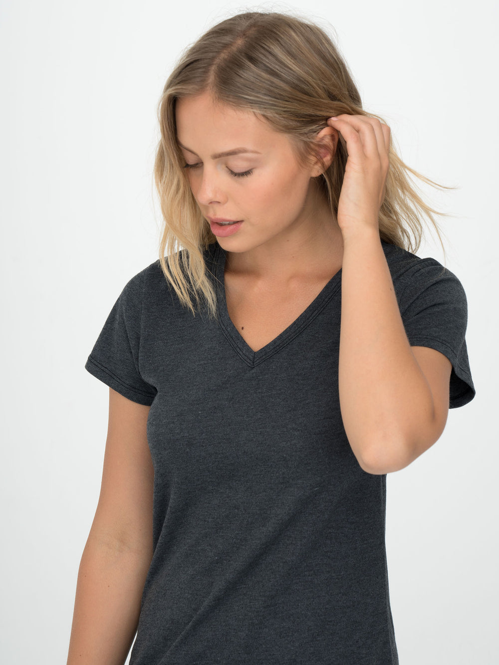 Charcoal Kate V-Neck Tee Dress - Whimsy & Row