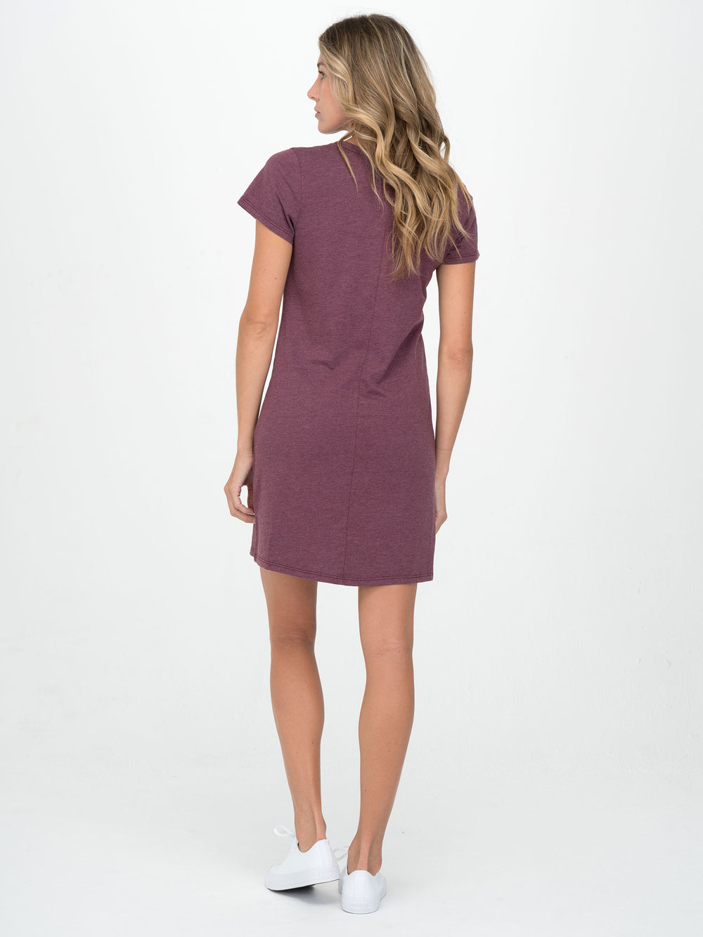 Heathered Port Kate V-Neck Tee Dress - Whimsy & Row