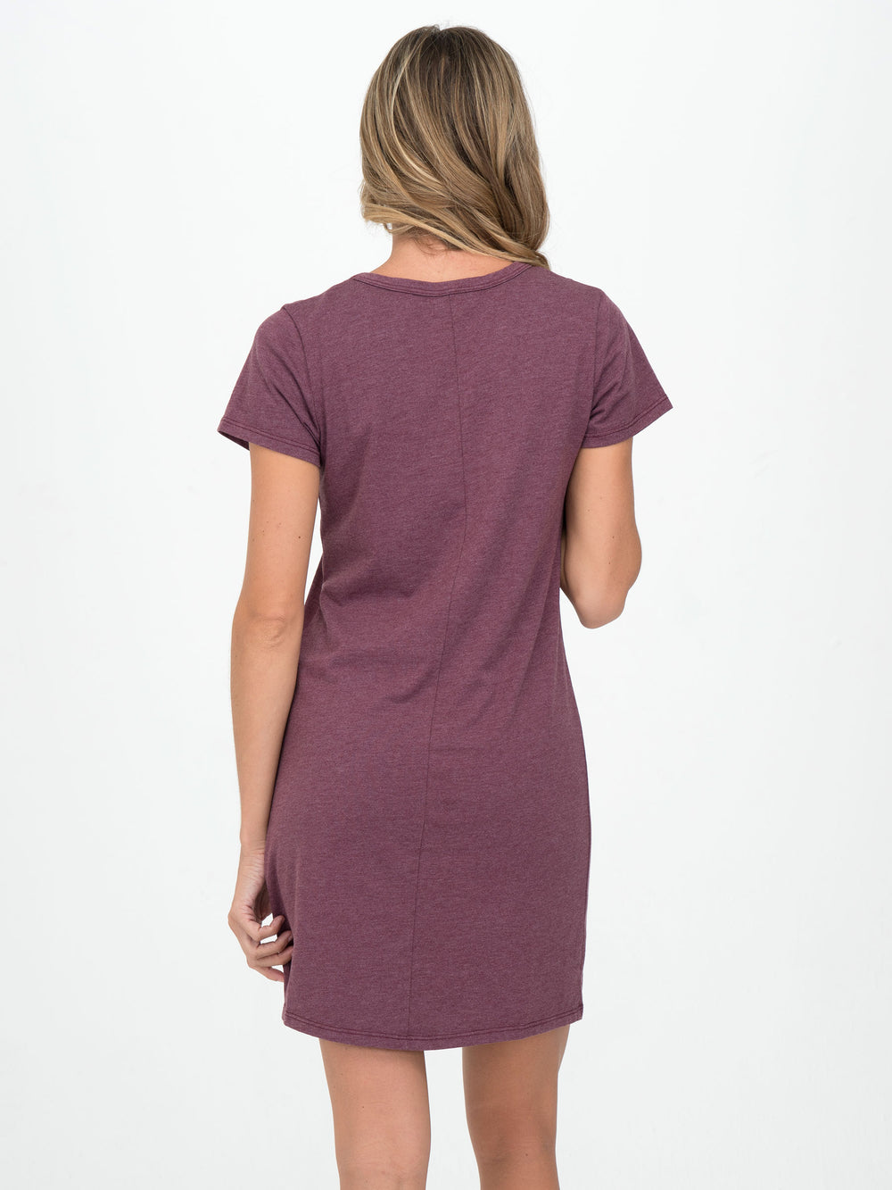 Heathered Port Kate V-Neck Tee Dress - Whimsy & Row