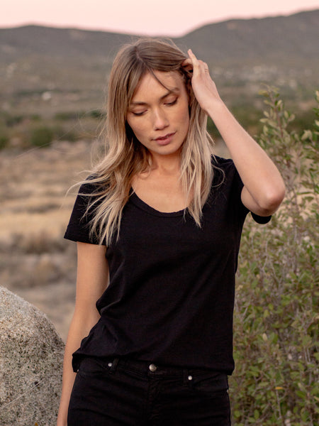 [LOW CLASSIC] ★ORGANIC SILKET SCOOP NECK T-SHIRT (2色) 25d8952b2b2546f489093e6d2108ad